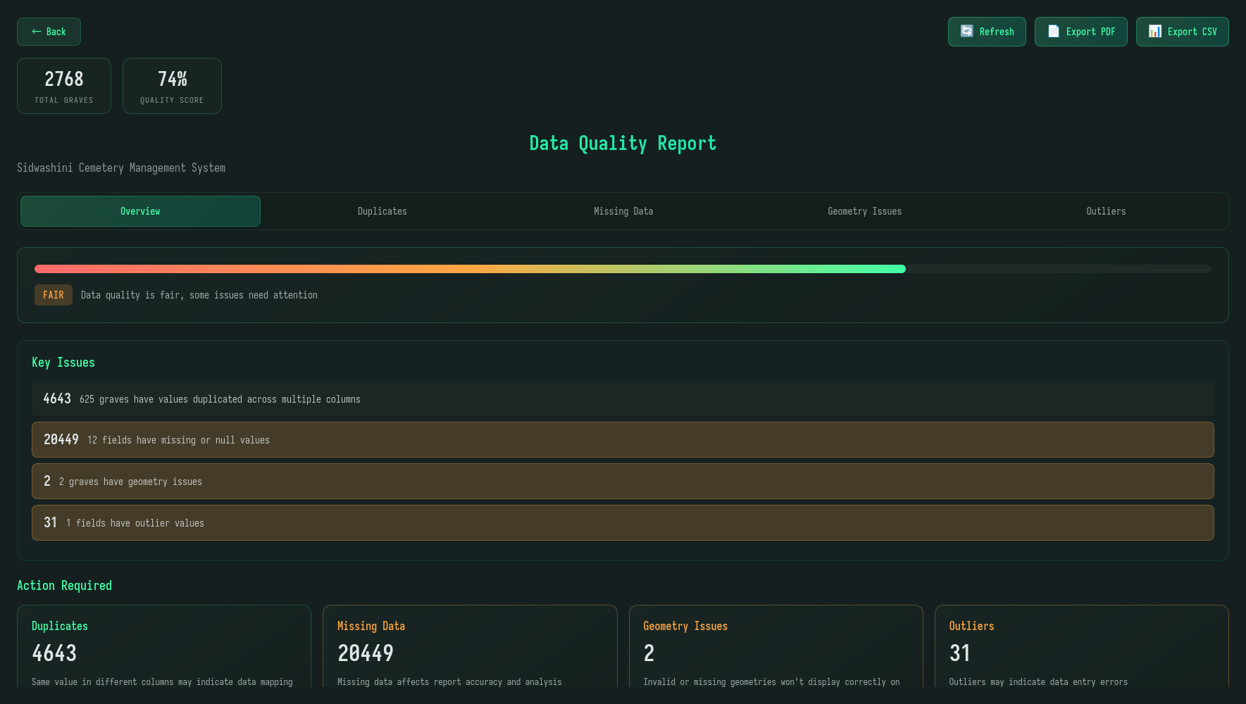 data quality report